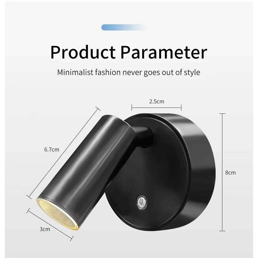 Rechargeable LED Wall Light with 360° Rotation & Touch Control
