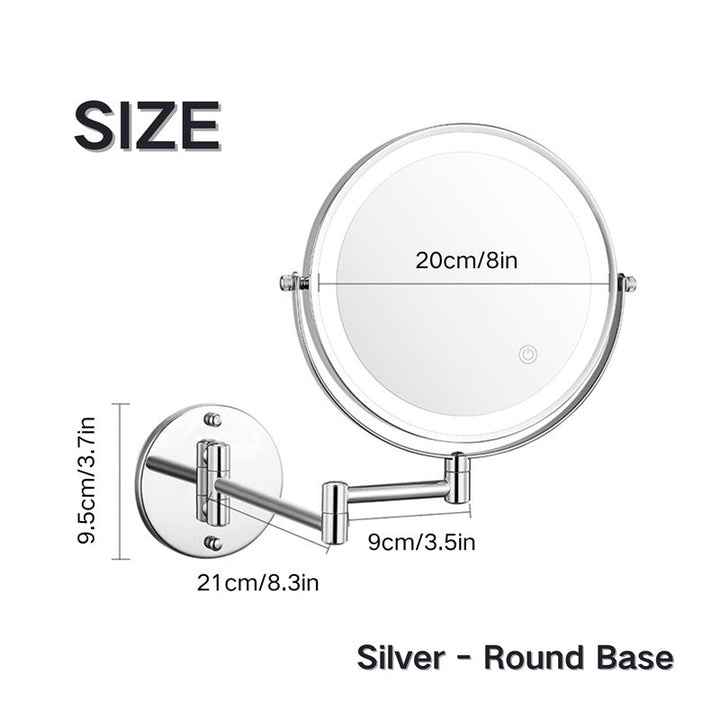 Rechargeable Wall Mounted Shaving Mirror with LED Lights
