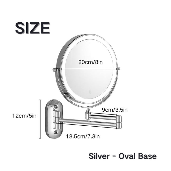Rechargeable Wall Mounted Shaving Mirror with LED Lights