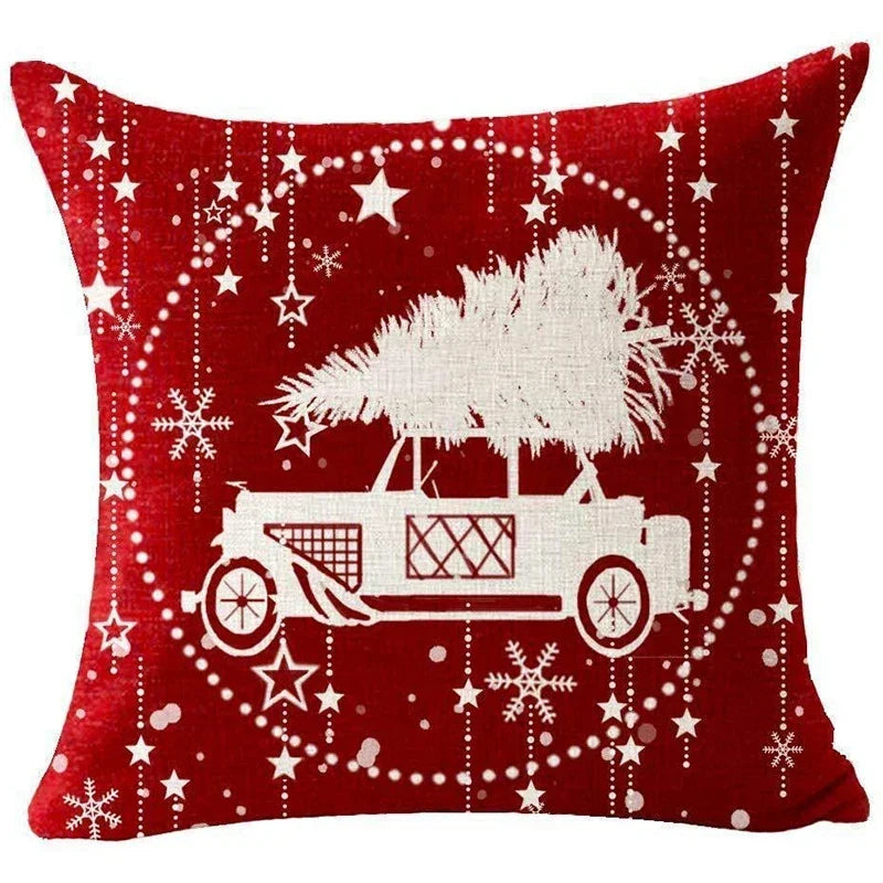 Red Christmas Throw Pillow, view 6 - Elena Harper