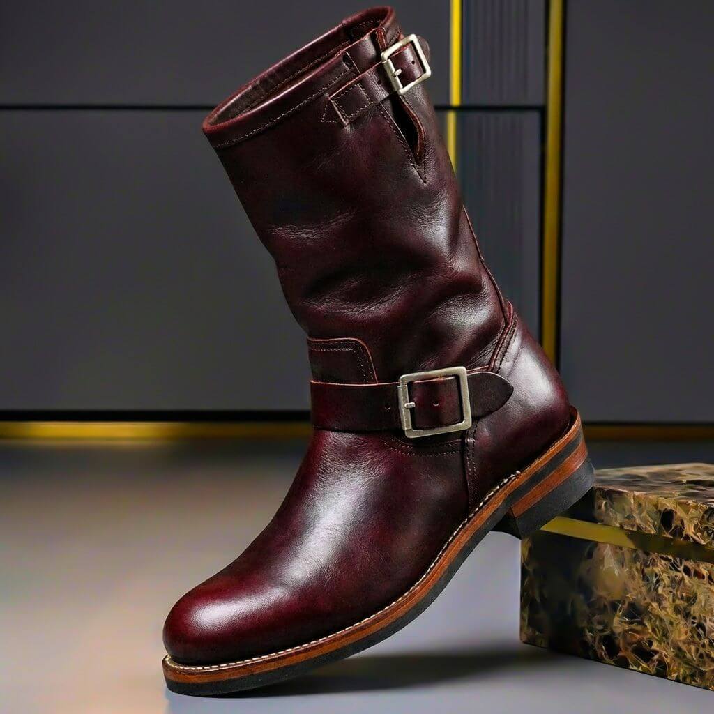Quade Ankle Boots Made of Vintage Leather, view 3 - Elena Harper