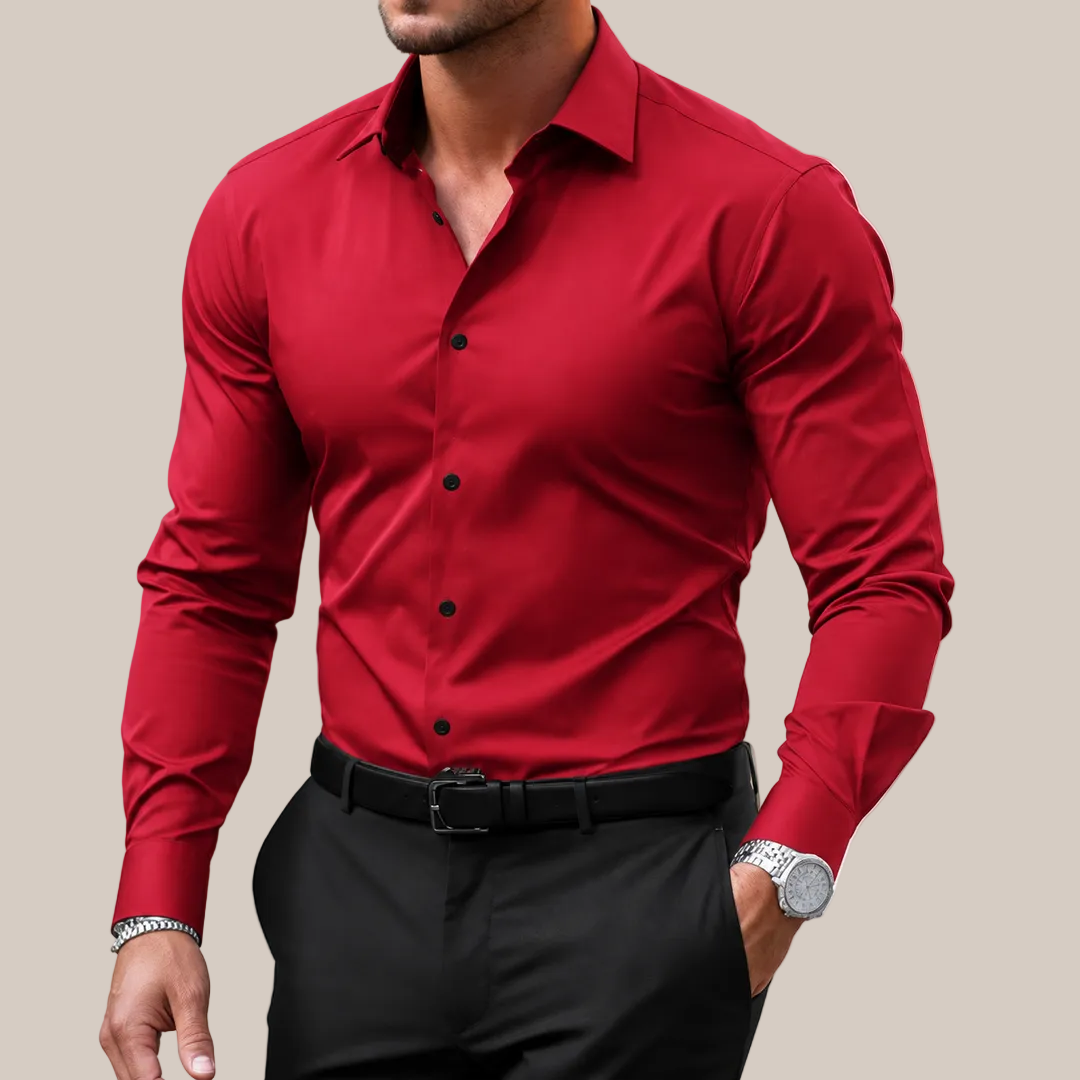 Men's Slim Fit Shirt – With Buttons, Suitable for Work and Everyday Use