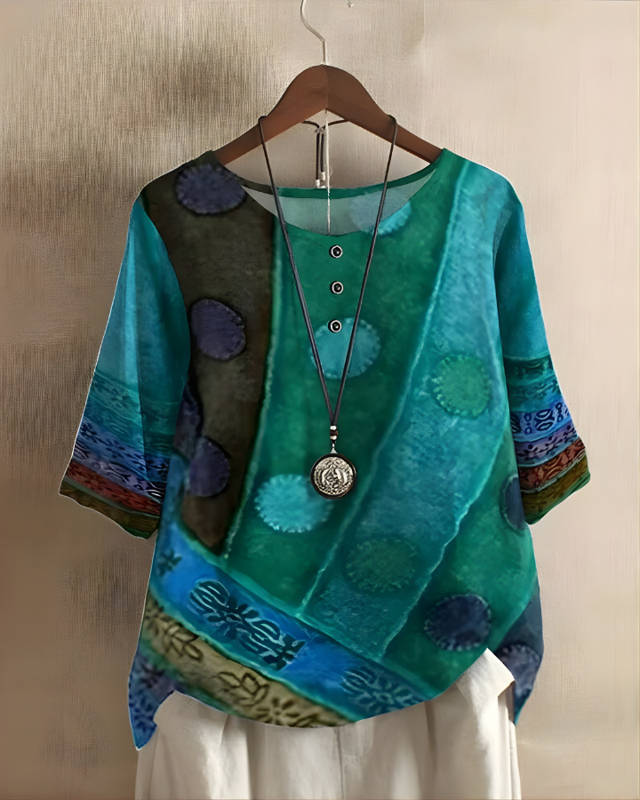 Relaxed Summer Boho Top, view 2 - Elena Harper