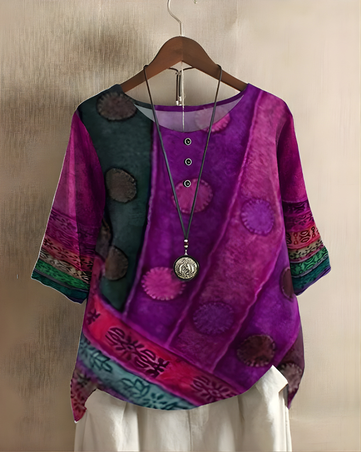 Relaxed Summer Boho Top, view 3 - Elena Harper
