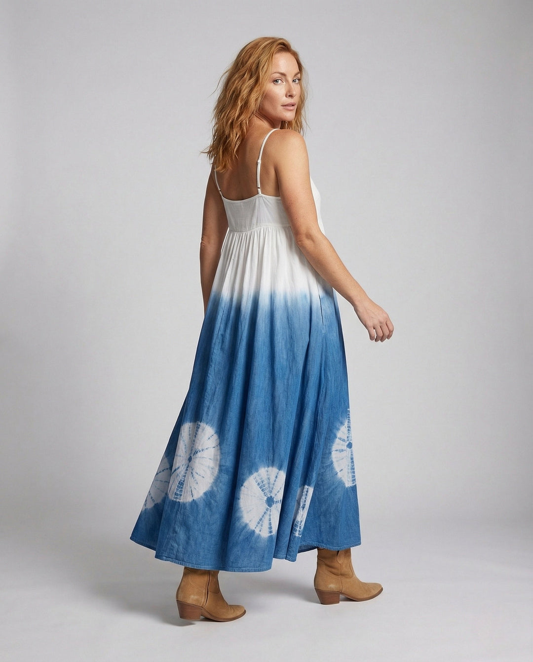 Women's Batik Maxi Dress with Empire Waist