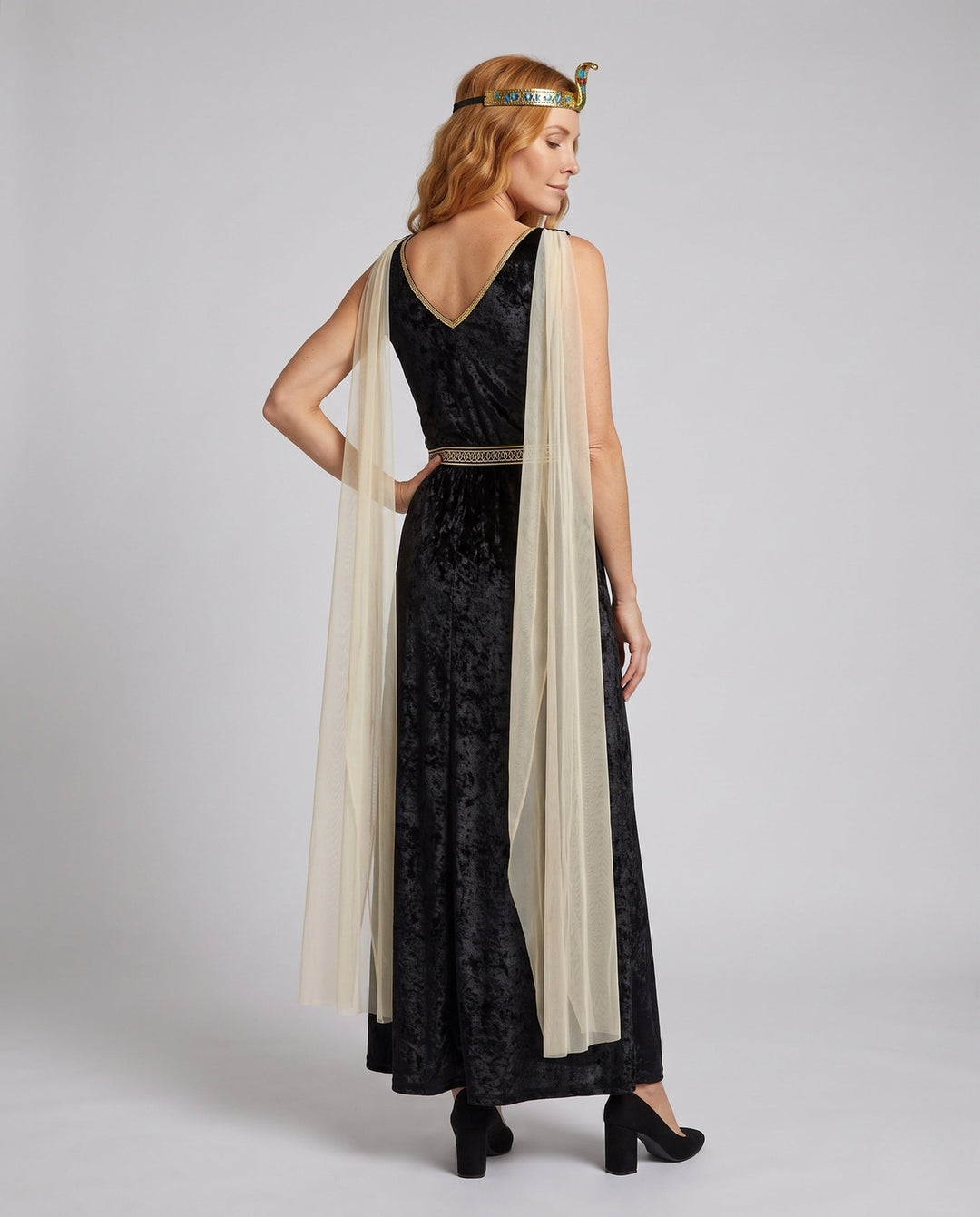 Ladies Egyptian Queen Costume with Elegant Decorations Echo Archive, view 3 - Elena Harper