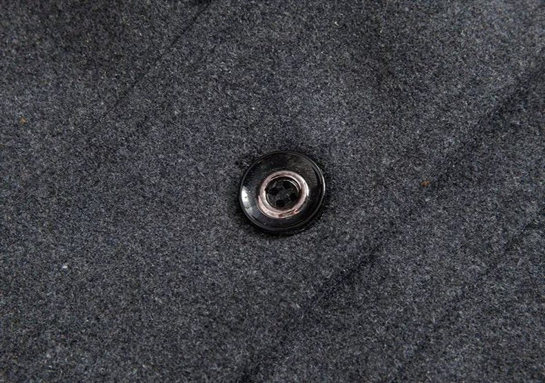 Winter Coat with Zipper and Notched Collar for Men