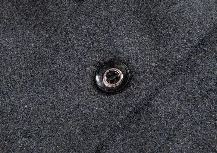 Winter Coat with Zipper and Notched Collar for Men