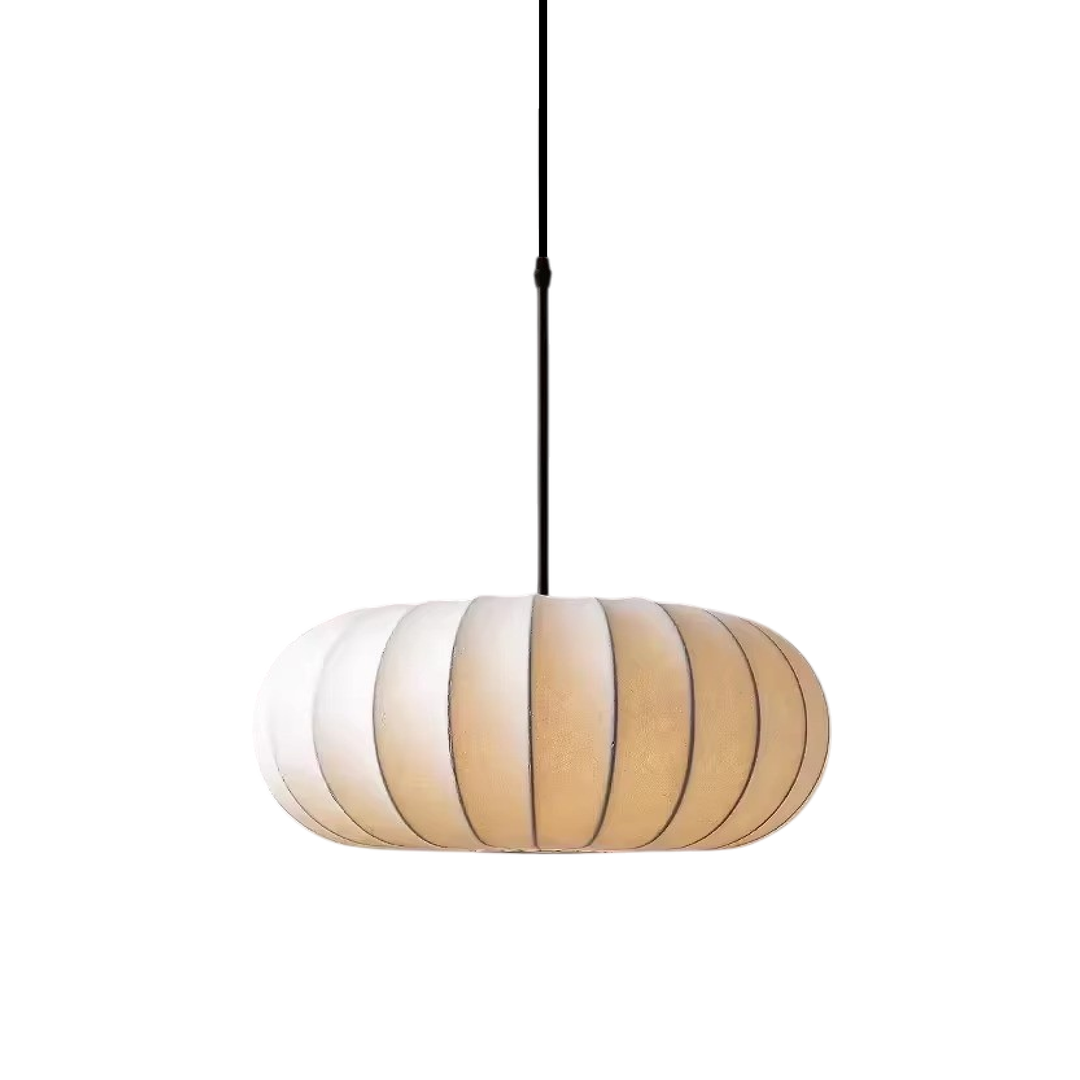 Ribbed Fabric Round Lantern Pendant Light