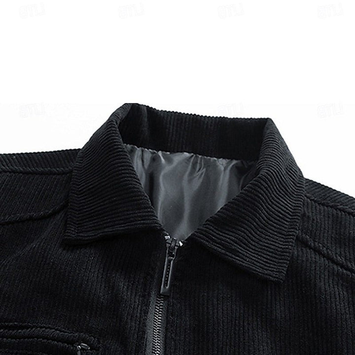 Corduroy Blazer with Notched Collar for Men