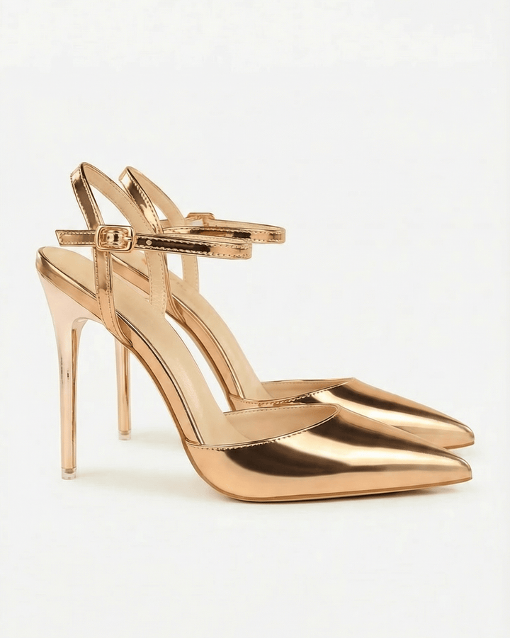 Women's Metallic Finish Pointed Toe Heels
