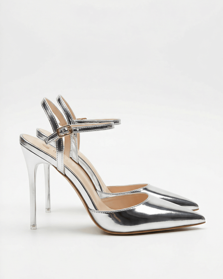 Women's Metallic Finish Pointed Toe Heels