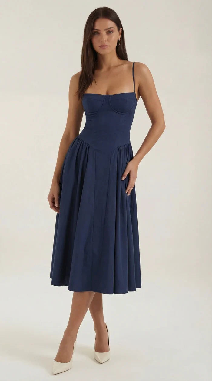 Mila™ | Elegant Midi Dress with Straps
