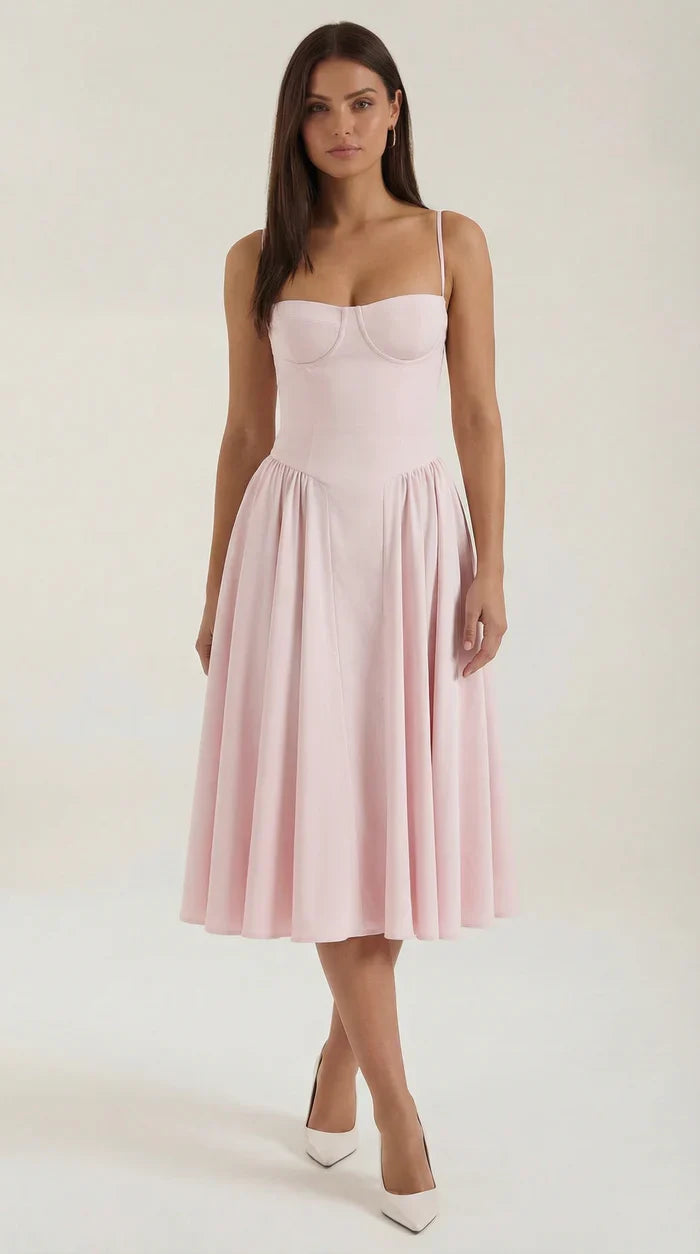 Mila™ | Elegant Midi Dress with Straps