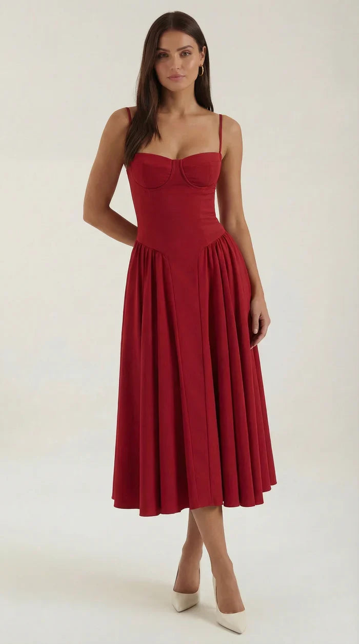 Mila™ | Elegant Midi Dress with Straps