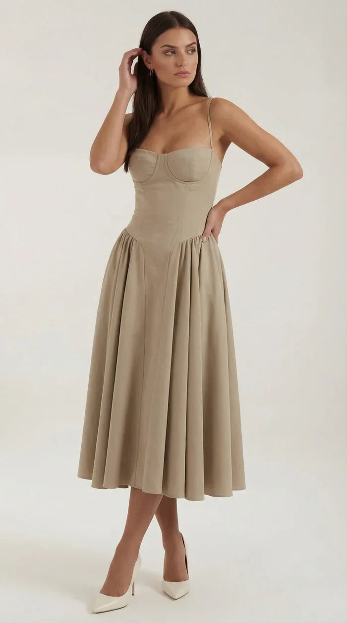 Mila™ | Elegant Midi Dress with Straps