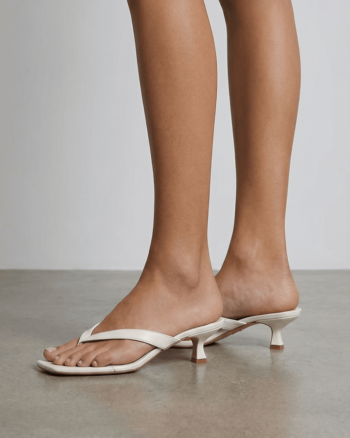 Women's Elegant Kitten Heel Thong Sandals