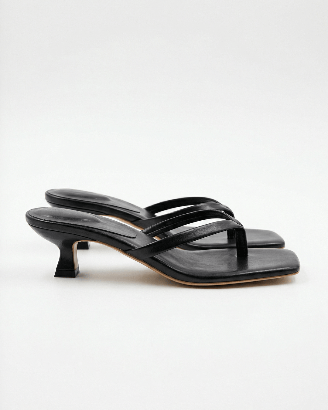 Women's Elegant Kitten Heel Thong Sandals