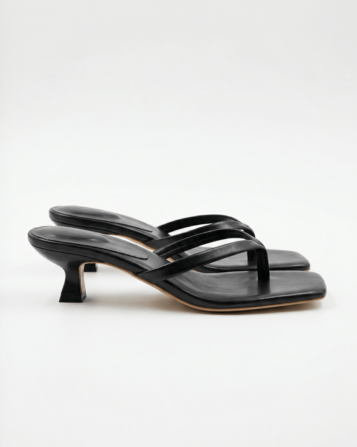 Women's Elegant Kitten Heel Thong Sandals