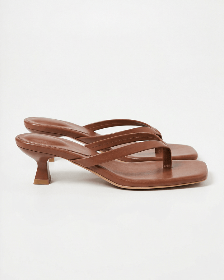 Women's Elegant Kitten Heel Thong Sandals