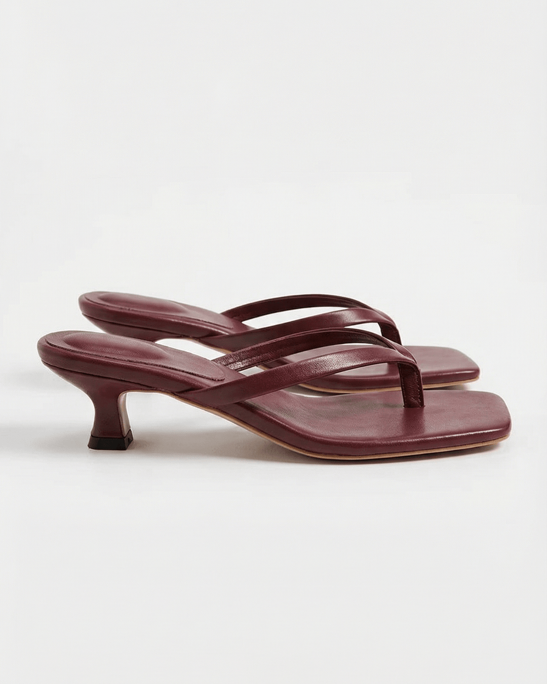 Women's Elegant Kitten Heel Thong Sandals