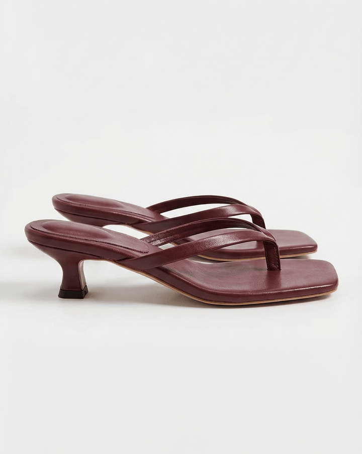 Women's Elegant Kitten Heel Thong Sandals