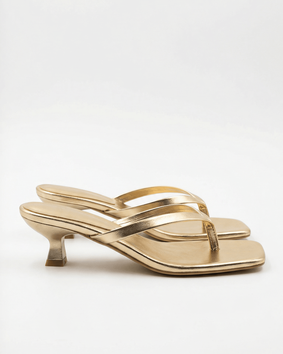 Women's Elegant Kitten Heel Thong Sandals