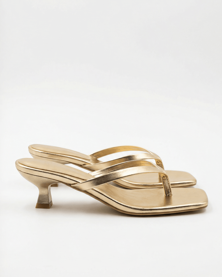 Women's Elegant Kitten Heel Thong Sandals