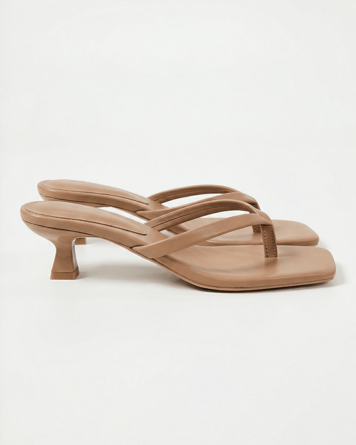 Women's Elegant Kitten Heel Thong Sandals