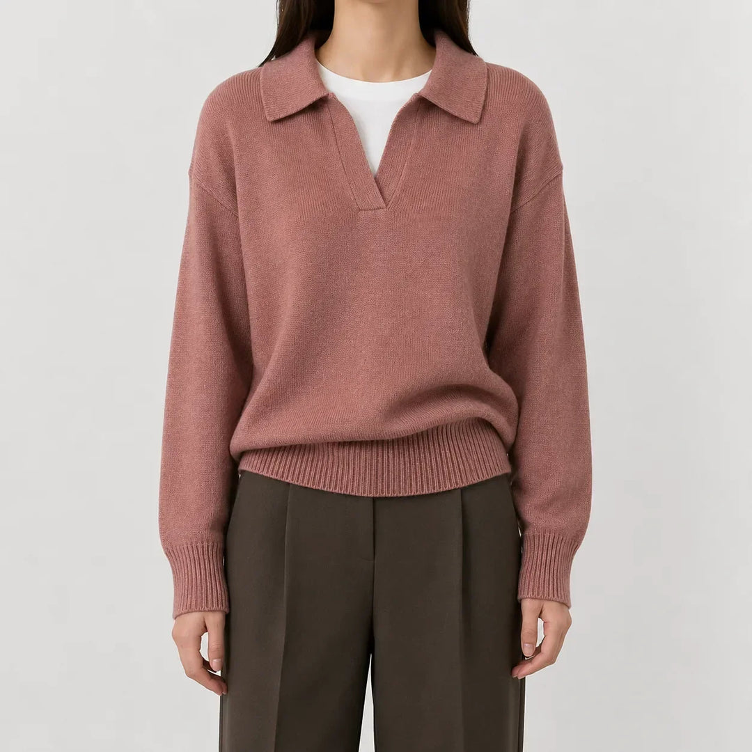 Women's V-Neck Long Sleeve Sweater - Soft and Easy