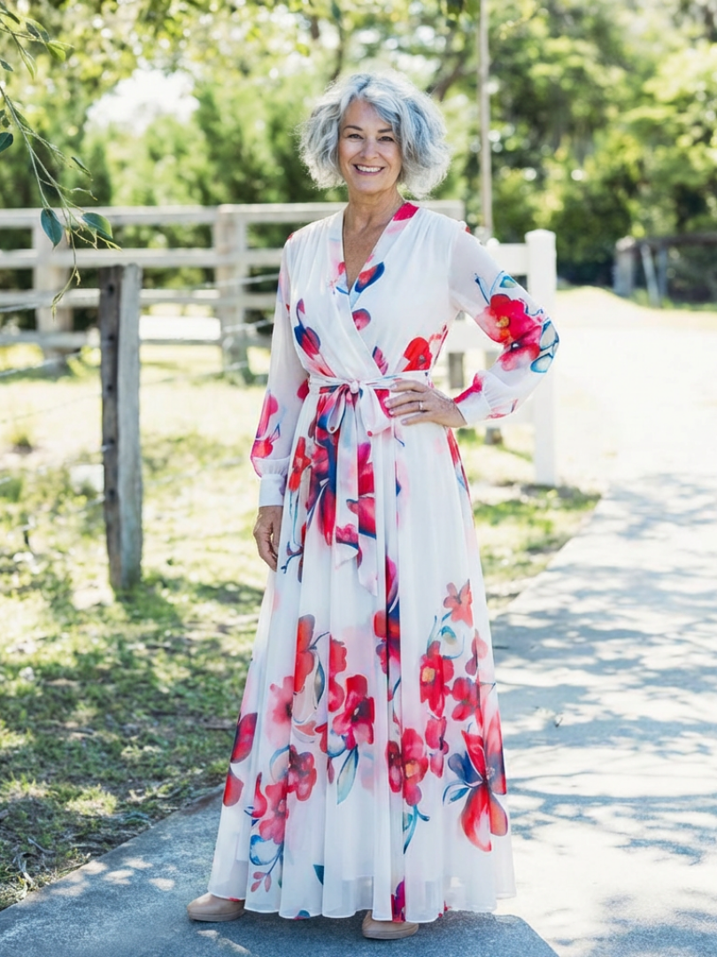 Lillian™  |  Sleeve Wrap Maxi Dress