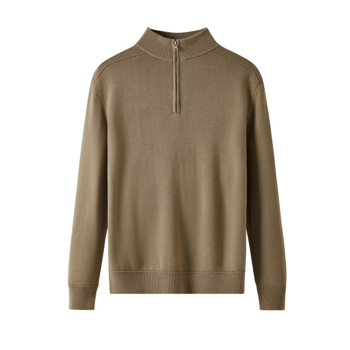 Emma & Rose merino wool zip-up sweater — premium knitwear