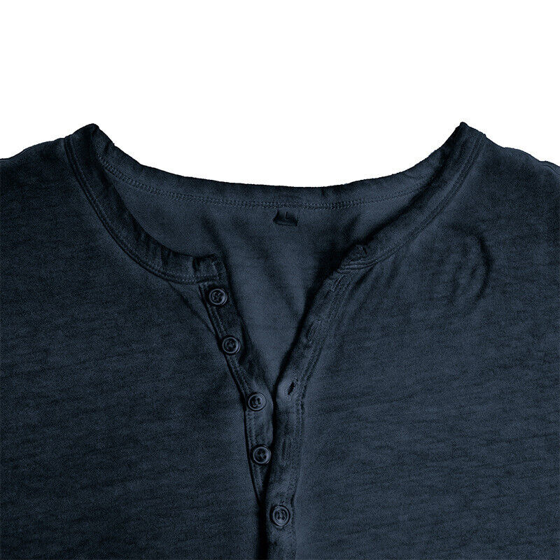Men's Long Sleeve Henley Shirt for Versatile Style