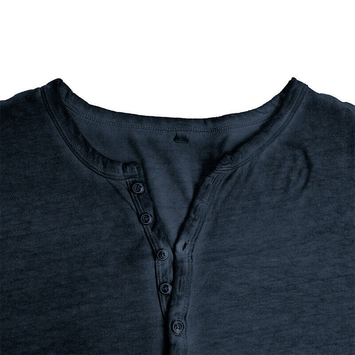 Men's Long Sleeve Henley Shirt for Versatile Style