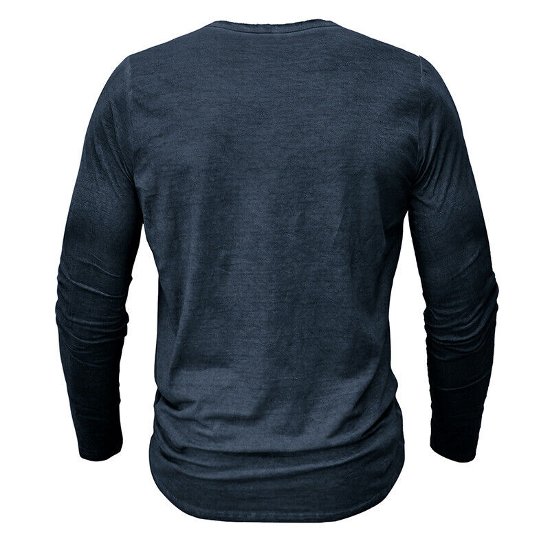 Men's Long Sleeve Henley Shirt for Versatile Style