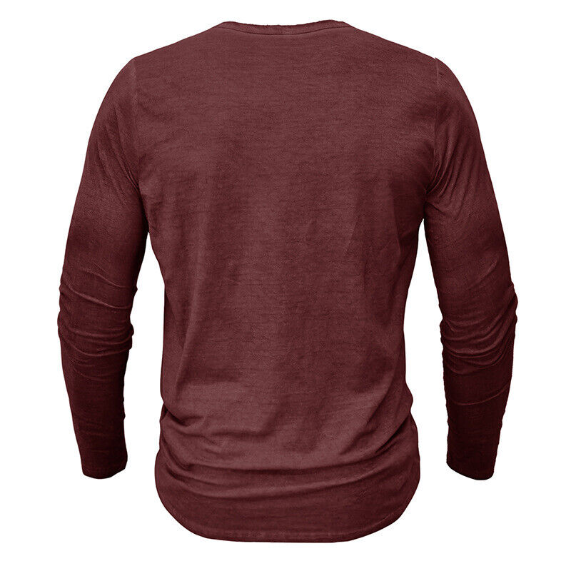 Men's Long Sleeve Henley Shirt for Versatile Style
