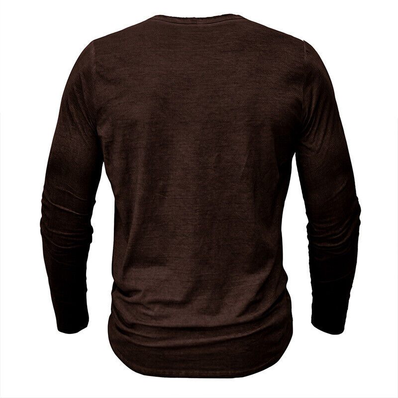 Men's Long Sleeve Henley Shirt for Versatile Style