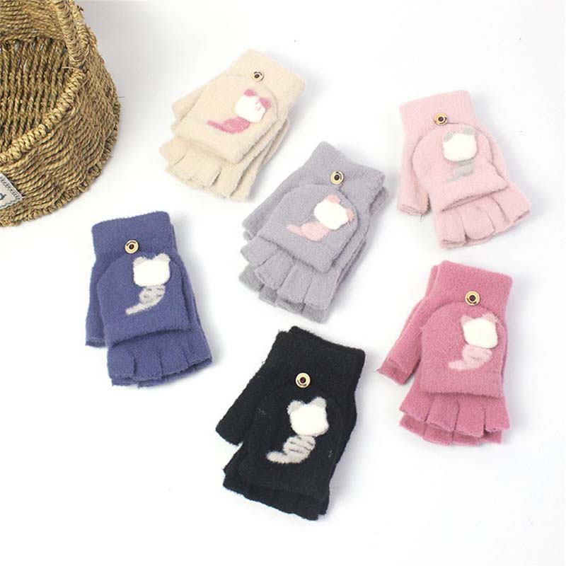 Cartoon Cat Warm Gloves - Elena Harper