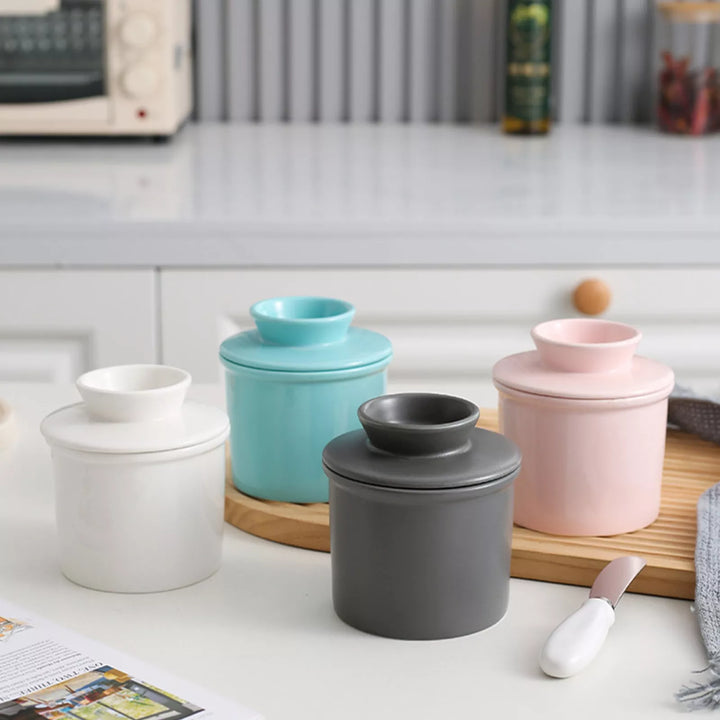 Ceramic Butter Jam Storage Pot, view 5 - Elena Harper