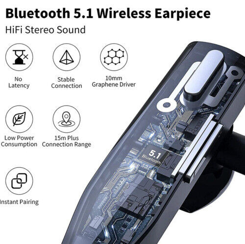 Trucker Dual Mic Bluetooth 5.1 Wireless Headset with Noise Cancellation