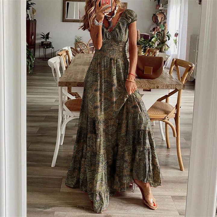 Women's Elegant Boho Maxi Dress - Flattering Long Design