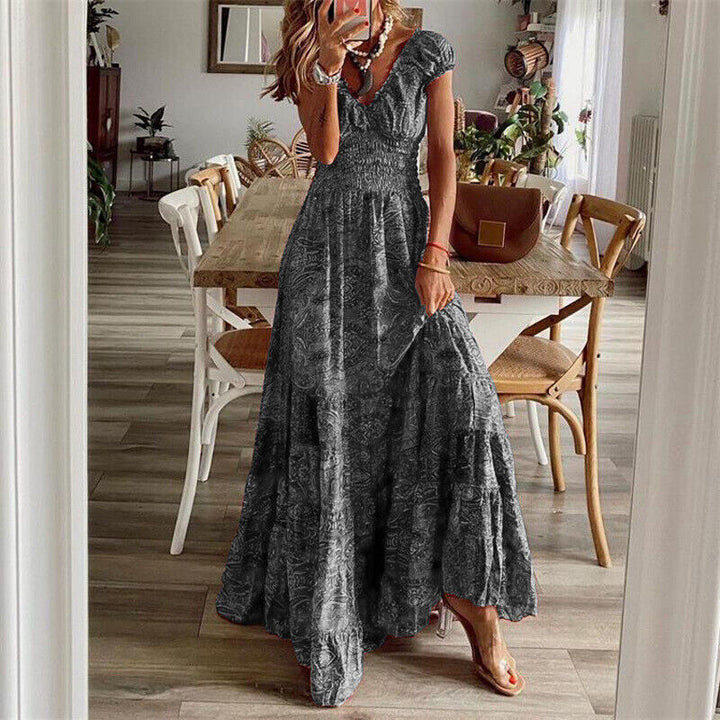 Women's Elegant Boho Maxi Dress - Flattering Long Design