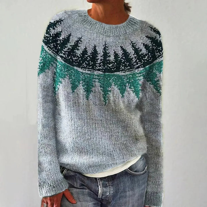 Sylvie - Elegant Jacquard Sweater with Round Neck