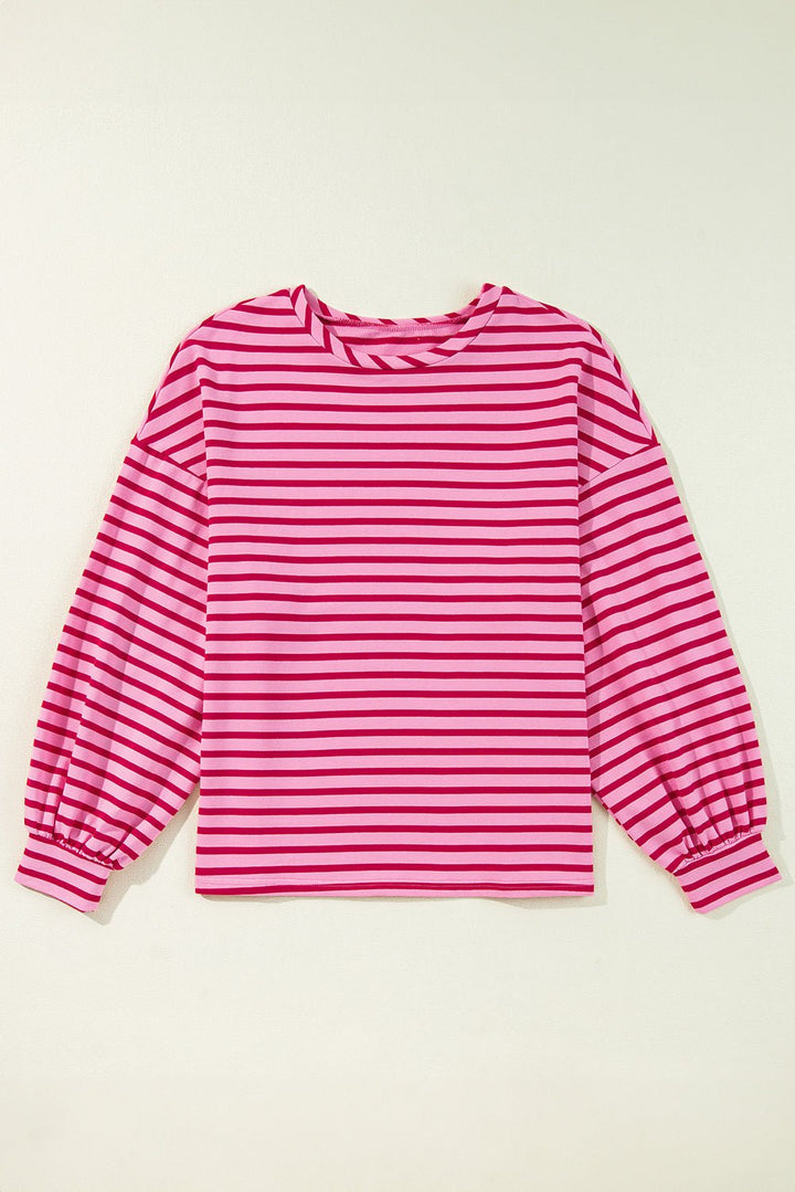 Sachet Pink Striped Oversized Long Sleeve Sweatshirt