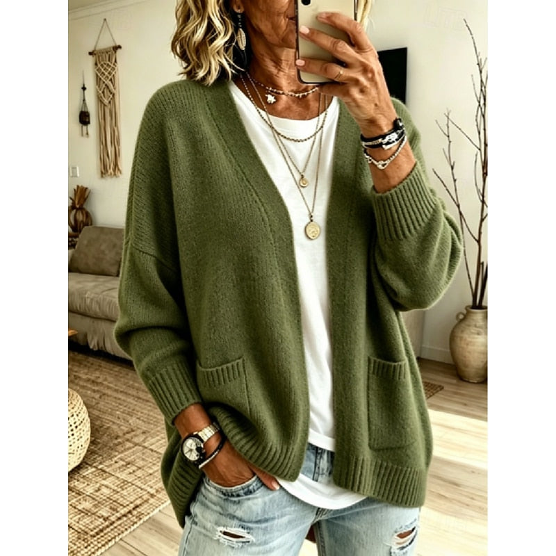 Florence - Elegant Oversized Cardigan with Pockets