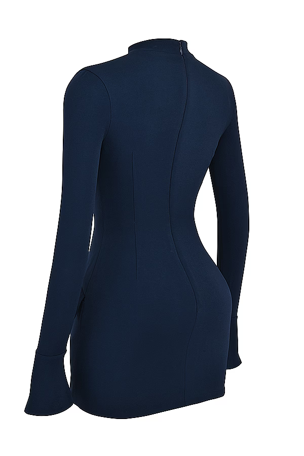 Zevuri Knitted, figure-hugging mini dress with pocket detail, view 9 - Elena Harper