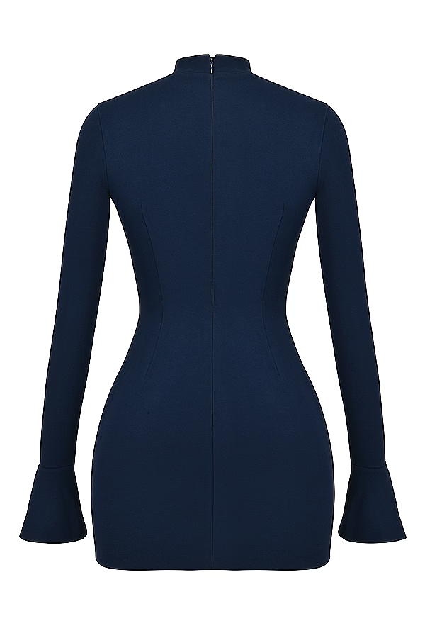 Zevuri Knitted, figure-hugging mini dress with pocket detail, view 8 - Elena Harper