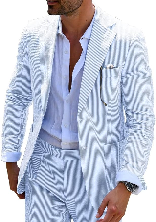 Striped Summer Suit (pants + Jacket) - Elena Harper