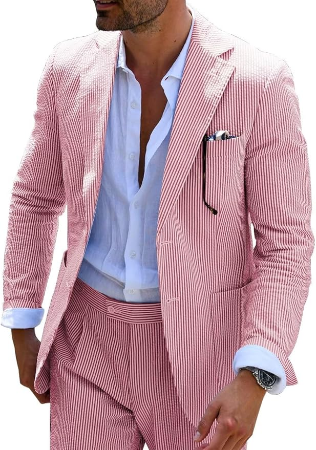 Striped Summer Suit (pants + Jacket) - Elena Harper