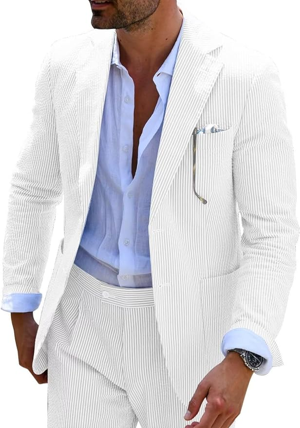 Striped Summer Suit (pants + Jacket) - Elena Harper